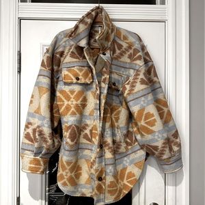 Free People Jacquard Ruby Jacket in Orange - Medium Great Condition, Oversized